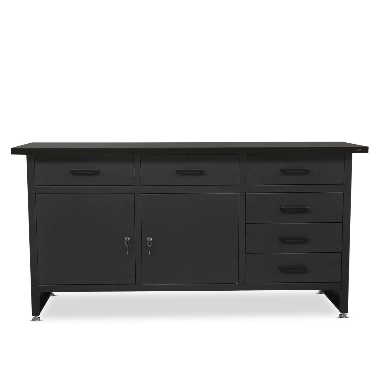 Werkbank HENRY, 1700 x 850 x 600 mm, All Black: schwarz