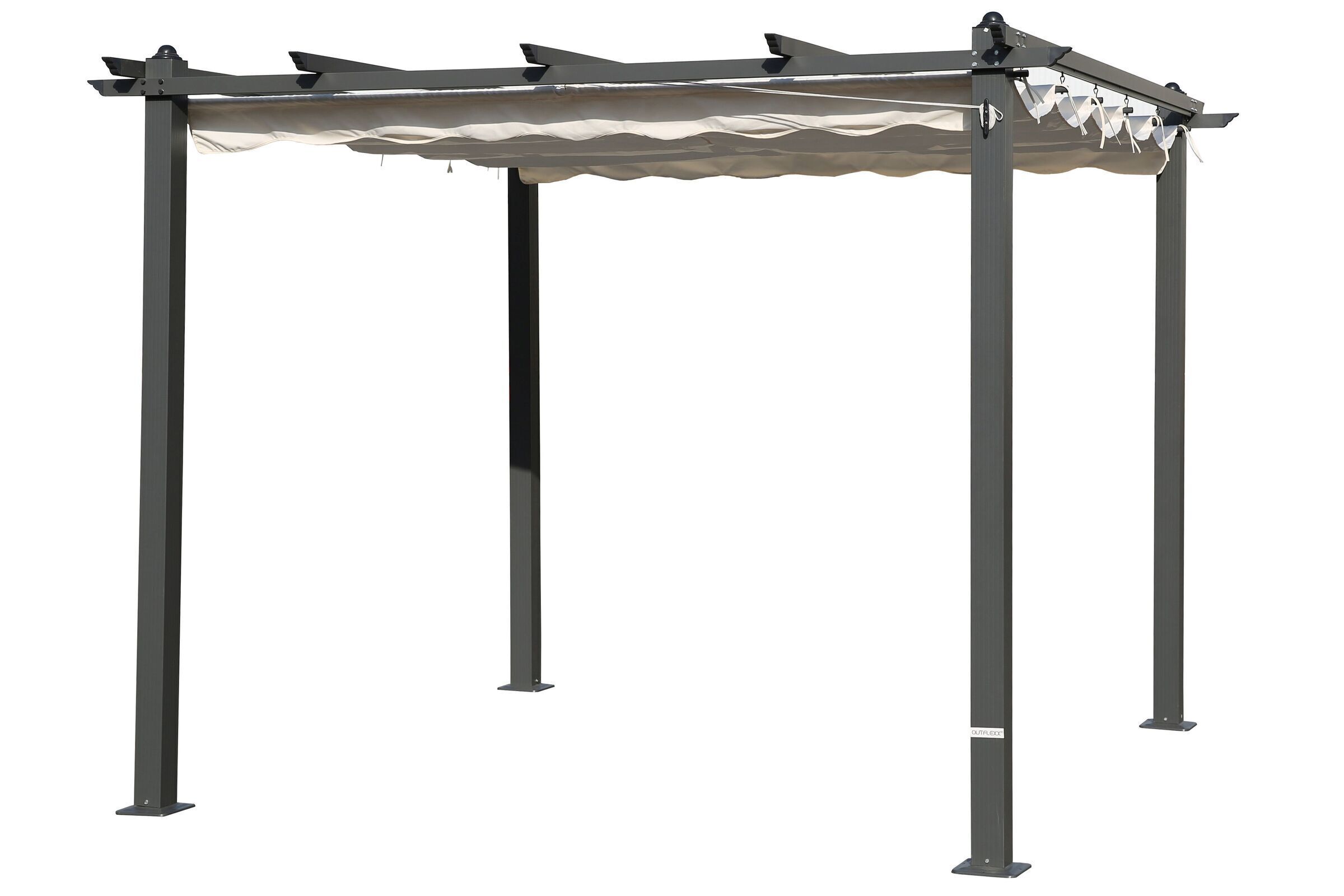 OUTFLEXX Pergola, anthrazit/creme, Alu/Textil, 300 x 300 x 225 cm