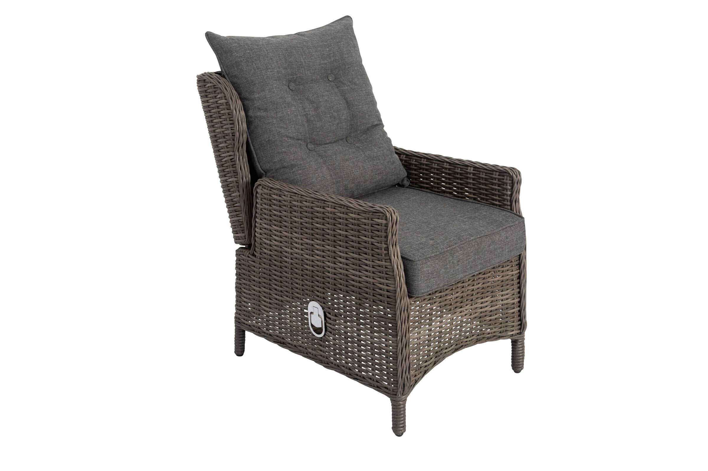 OUTFLEXX Dining Sessel, grau, Polyrattan, 78 x 63 x 93 cm, Rücken stufenlos verstellbar