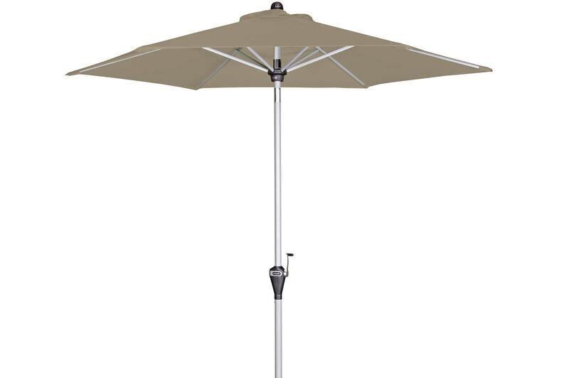 DOPPLER Active Auto Tilt Mittelstockschirm, greige, Aluminium/Textil, Ø 210 cm, höhenverstellbar, knickbar, mit Kurbel