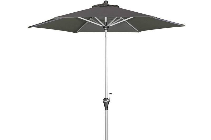 DOPPLER Active Auto Tilt Mittelstockschirm, anthrazit, Aluminium/Textil, Ø 210 cm, höhenverstellbar, knickbar, mit Kurbel