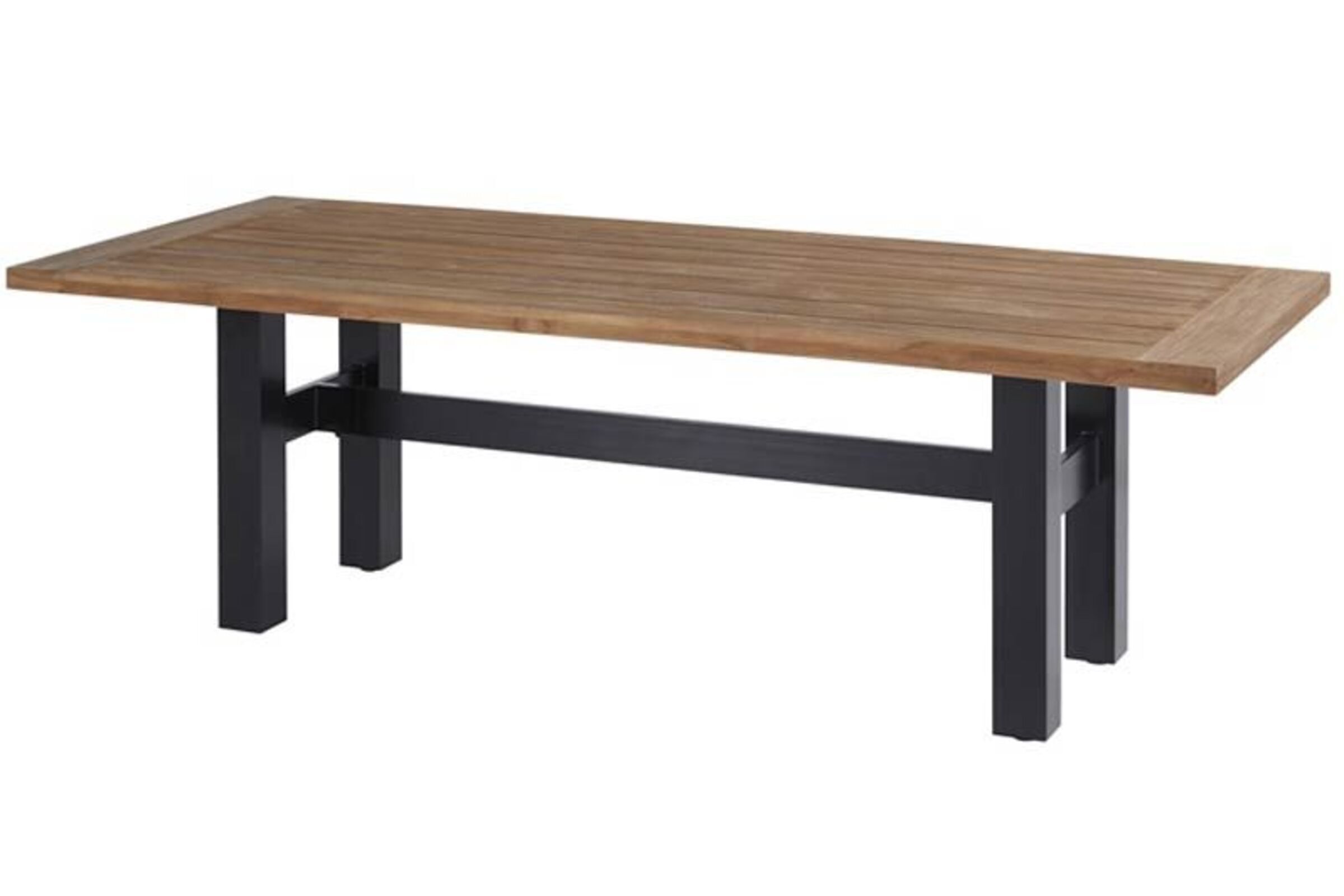 HARTMAN Yasmani Esstisch, carbon black/teak natural, Alu/Teak, 240x100cm