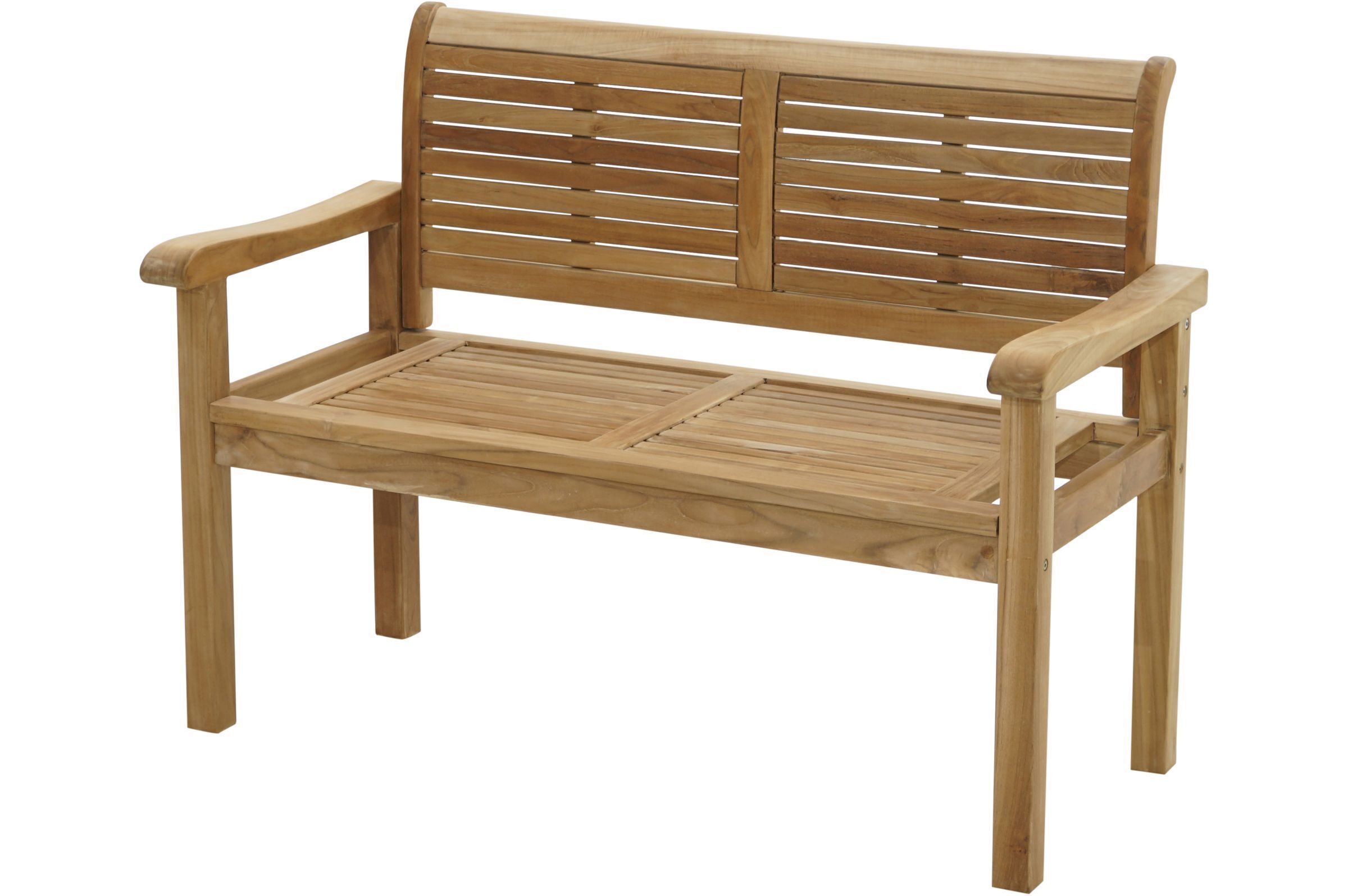 Ploß Zweisitzer Landhausbank York, Premium-Teak, natur, 120x64x95 cm