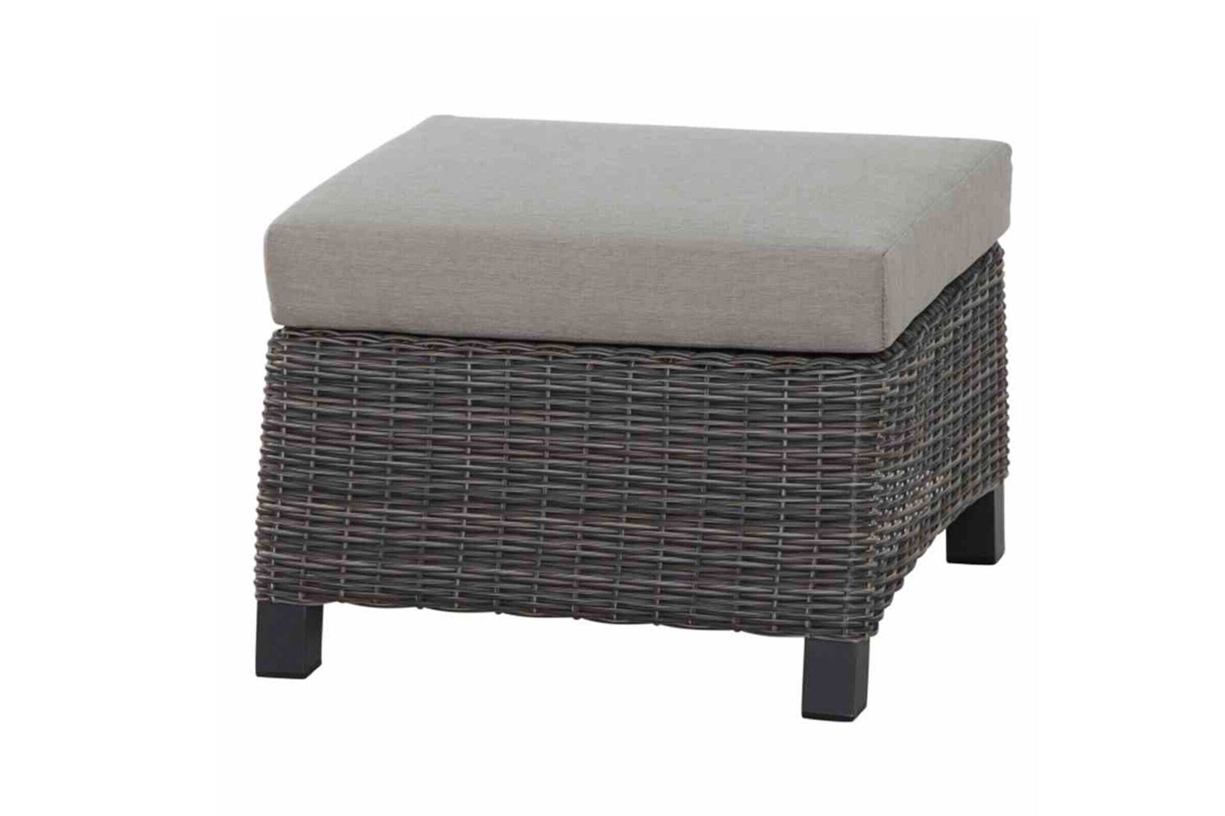 SIENA GARDEN Corido Loungehocker, charcoal, Alu / Gardino®-Geflecht, 60x57x42 cm