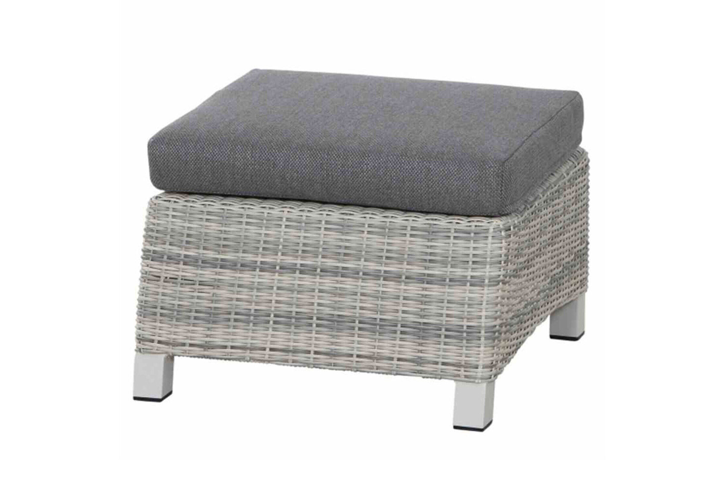 SIENA GARDEN Corido Loungehocker, ice grey, Alu / Gardino®-Geflecht, 61x63x45 cm