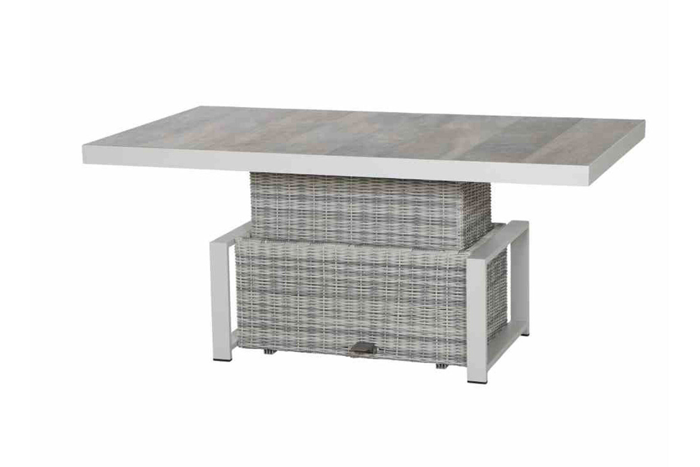 SIENA GARDEN Corido Lifttisch, ice grey, Alu/Gardino®-Geflecht, 160 x 90 cm, höhenverstellbar