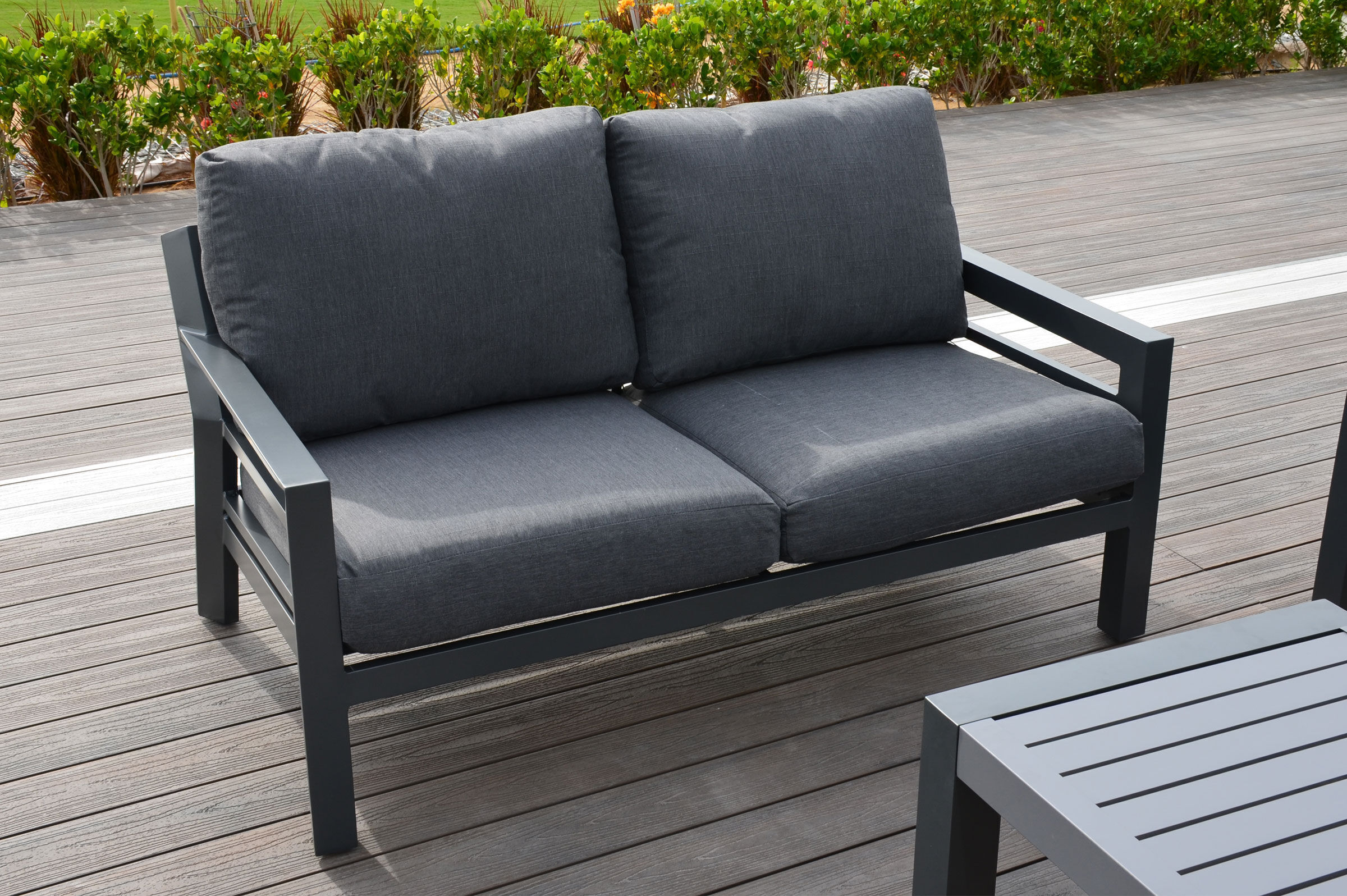 OUTFLEXX 2-Sitzer Sofa, anthrazit, Olefin/Alu