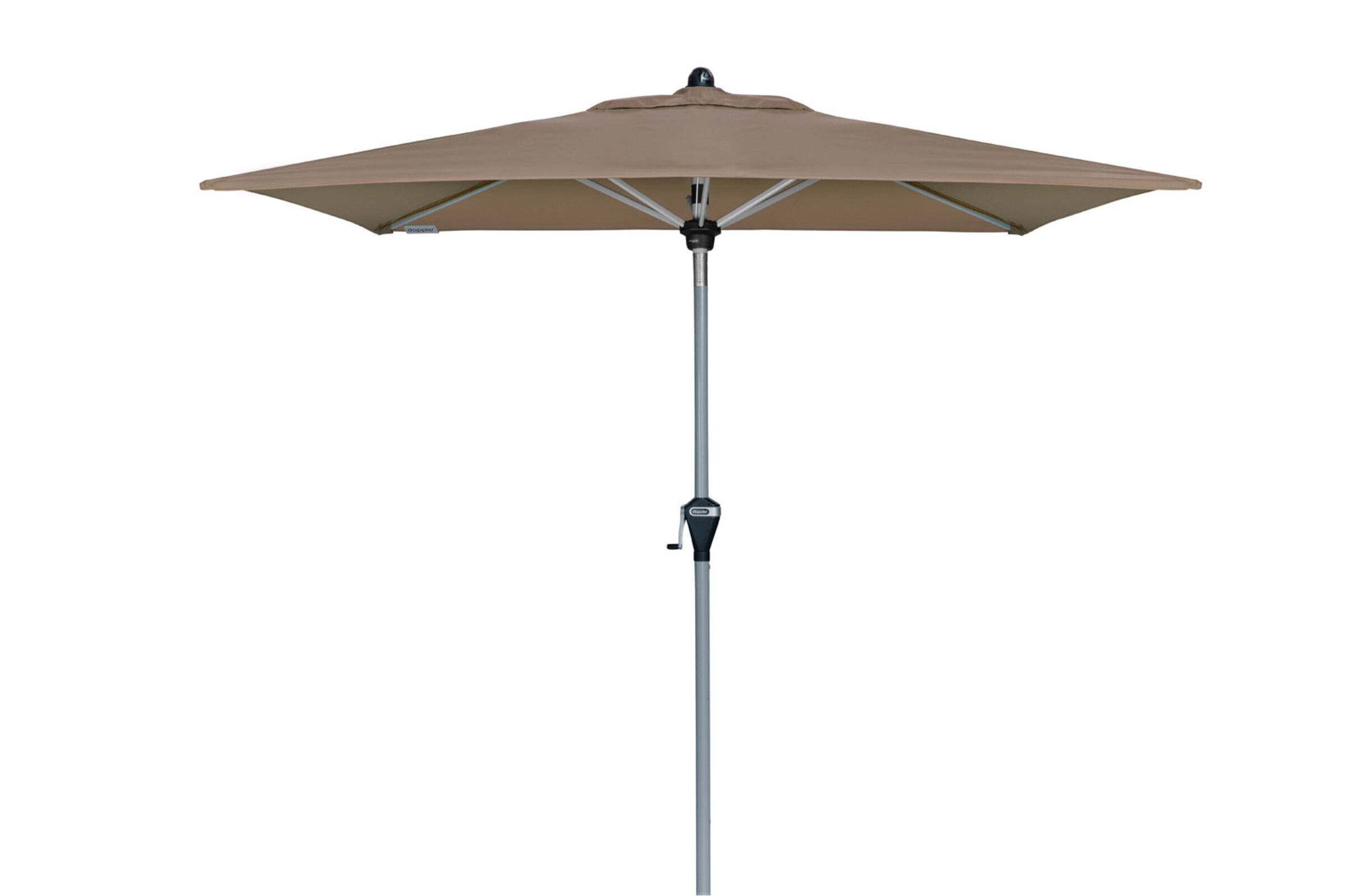 B-Ware: DOPPLER Active Auto Tilt Mittelstockschirm, greige, Alu/Polyester, 210 x 140 cm, höhenverstellbar, mit Kurbel