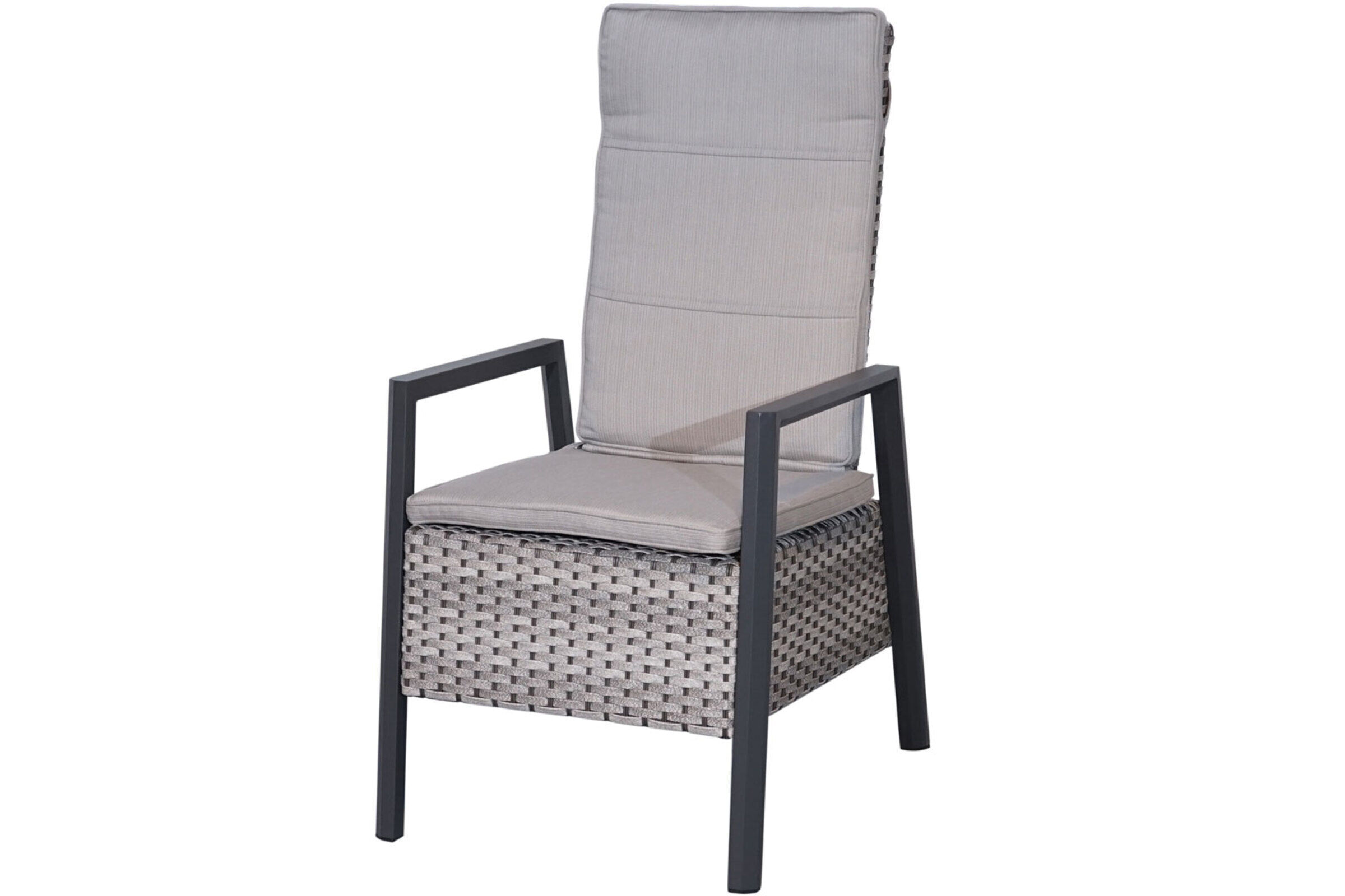 Ploß Louvra 2 Design-Diningsessel, natur-anthrazit, Polyrattan, 59x72x111cm, Rücken stufenlos verstellbar