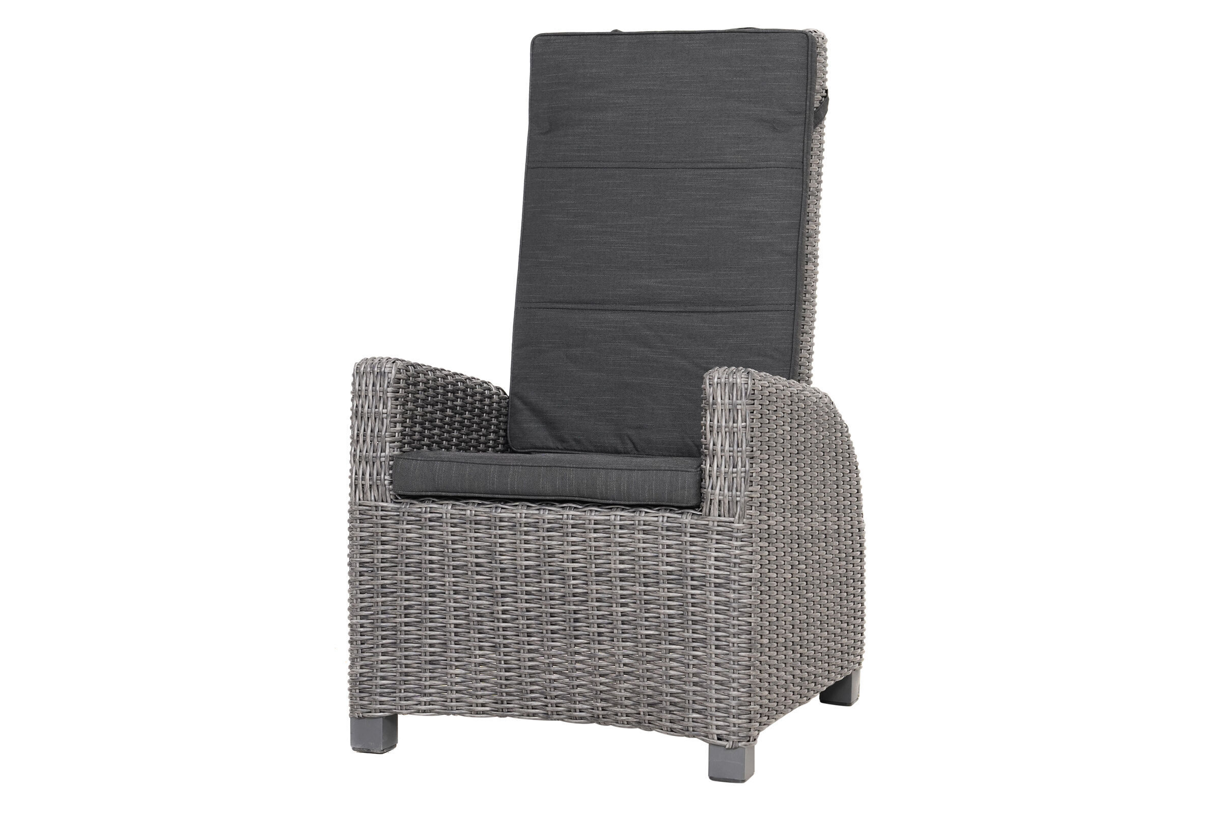 Ploß Exklusivmodell  Rocking Comfort Loungesessel, grau-braun-meliert, Alu/Polyrattan, 68x70x112 cm, verstellbare Rückenlehne, inkl. Auflagen