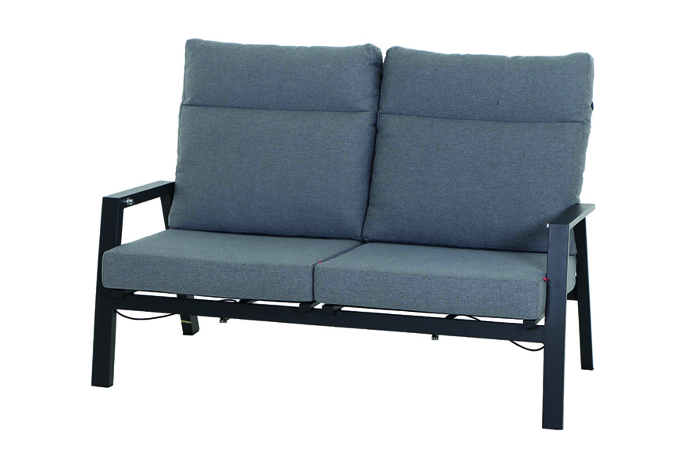 SIENA GARDEN Valencia 2-Sitzer Sofa, anthrazit matt, Alu/Ranotex, 152 x 82 x 99 cm, stufenlos verstellbar, inkl. Kissen