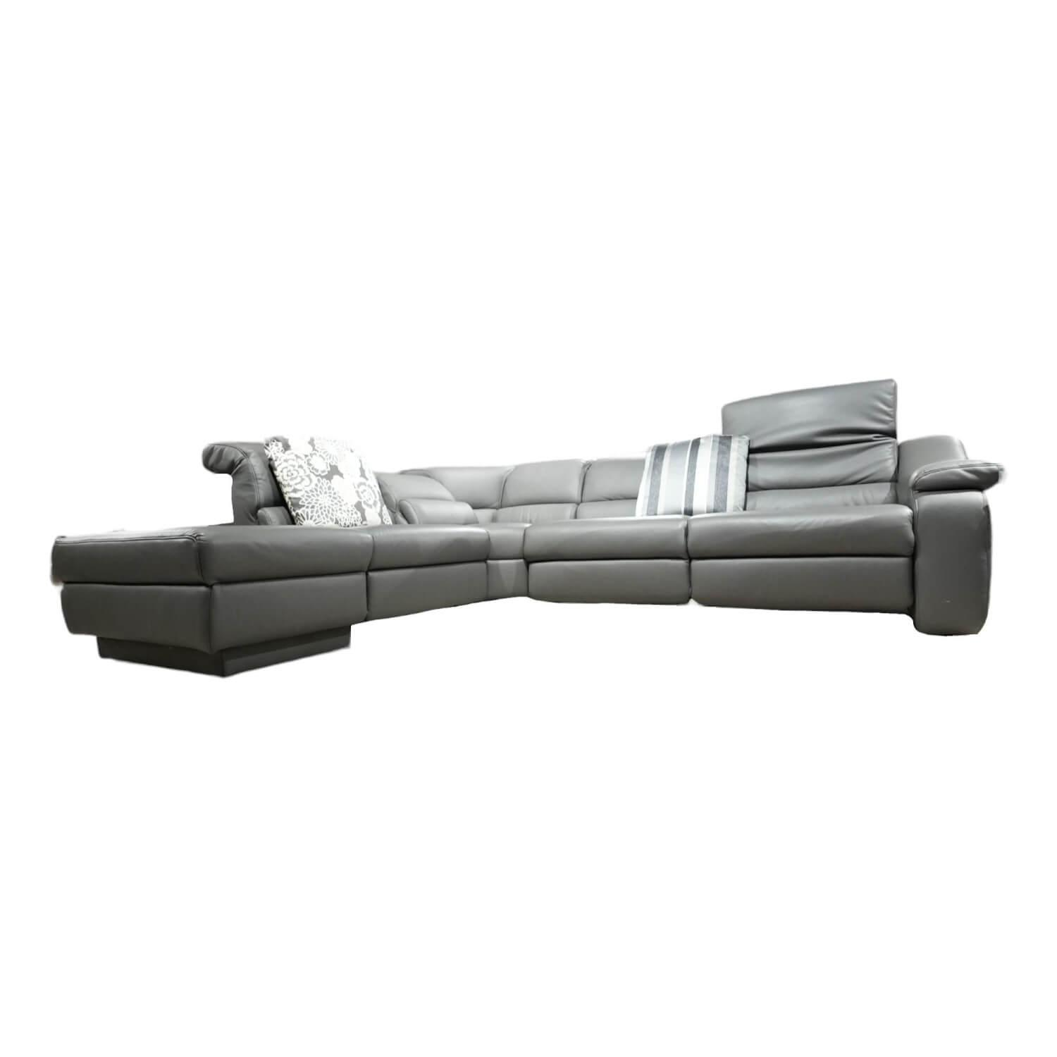 Ecksofa 1330 Callas Leder 24 Longlife Zinn Grau Mit Elektrischem Wall Free Besch…