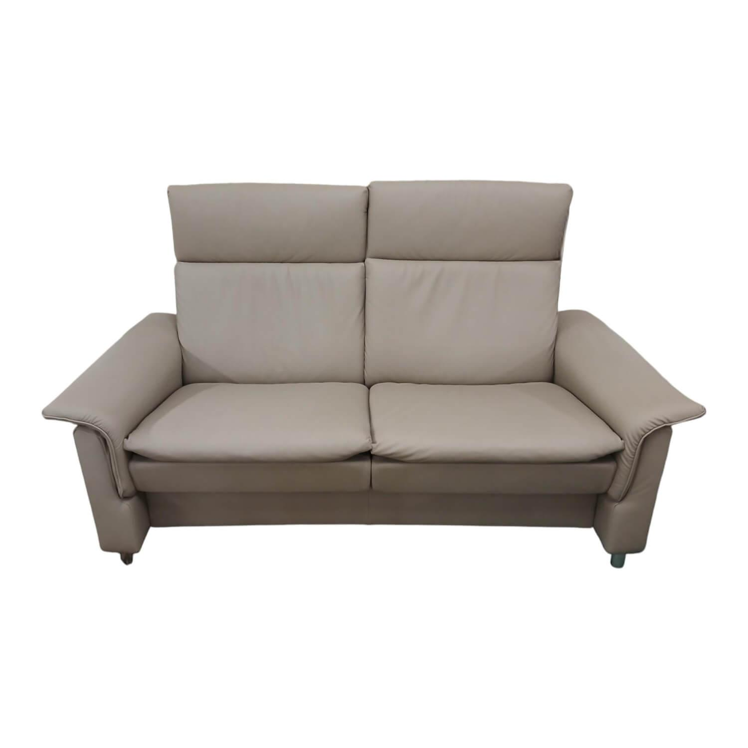 Sofa Aurora Hoch Leder Paloma Mushroom Grau Braun Creme Fuß Stahlbein Rund 8 Chr…