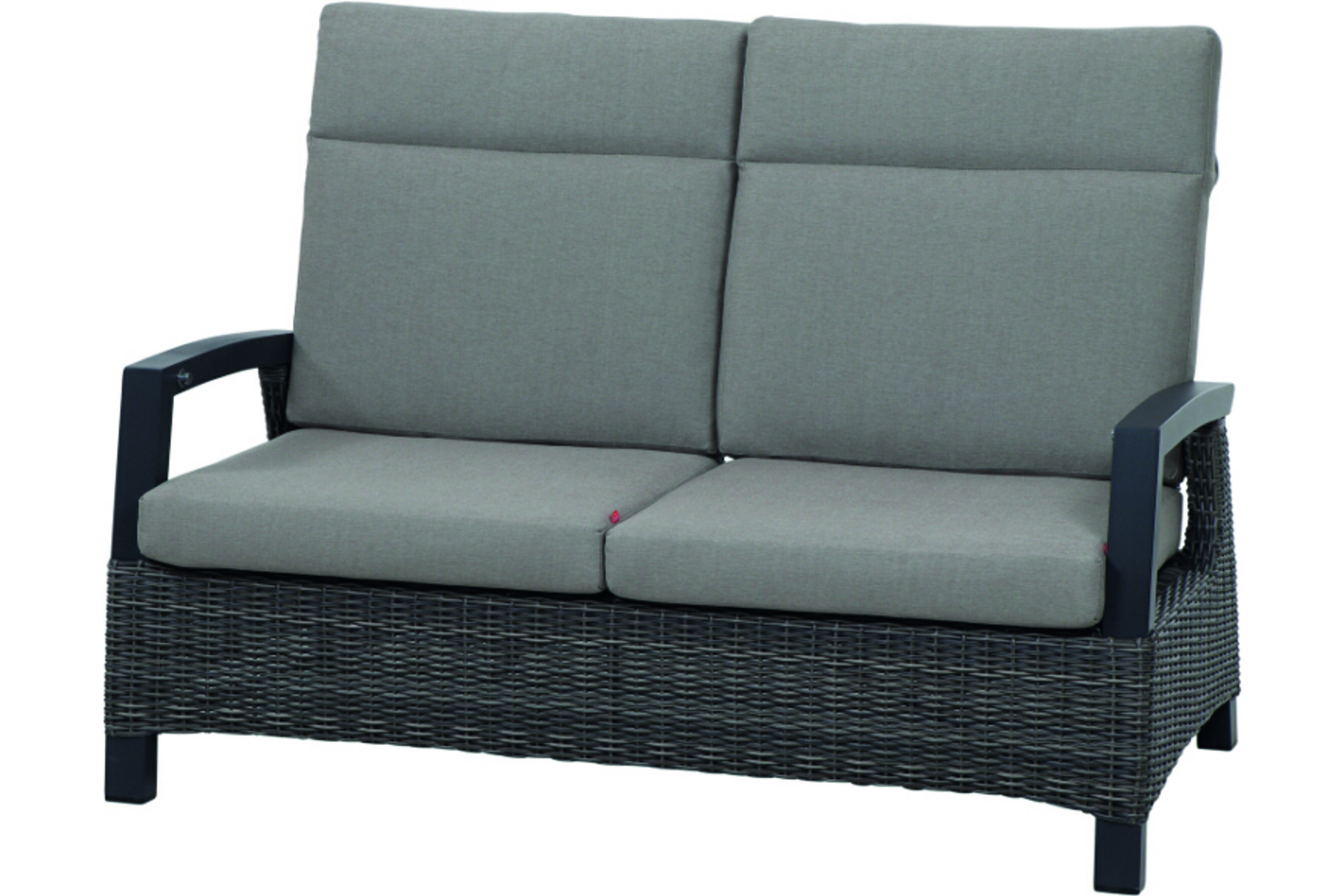 SIENA GARDEN Corido 2-Sitzer Sofa, charcoal-grey, Alu/Gardino®-Geflecht, 146x83x101 cm, stufenlos verstellbar