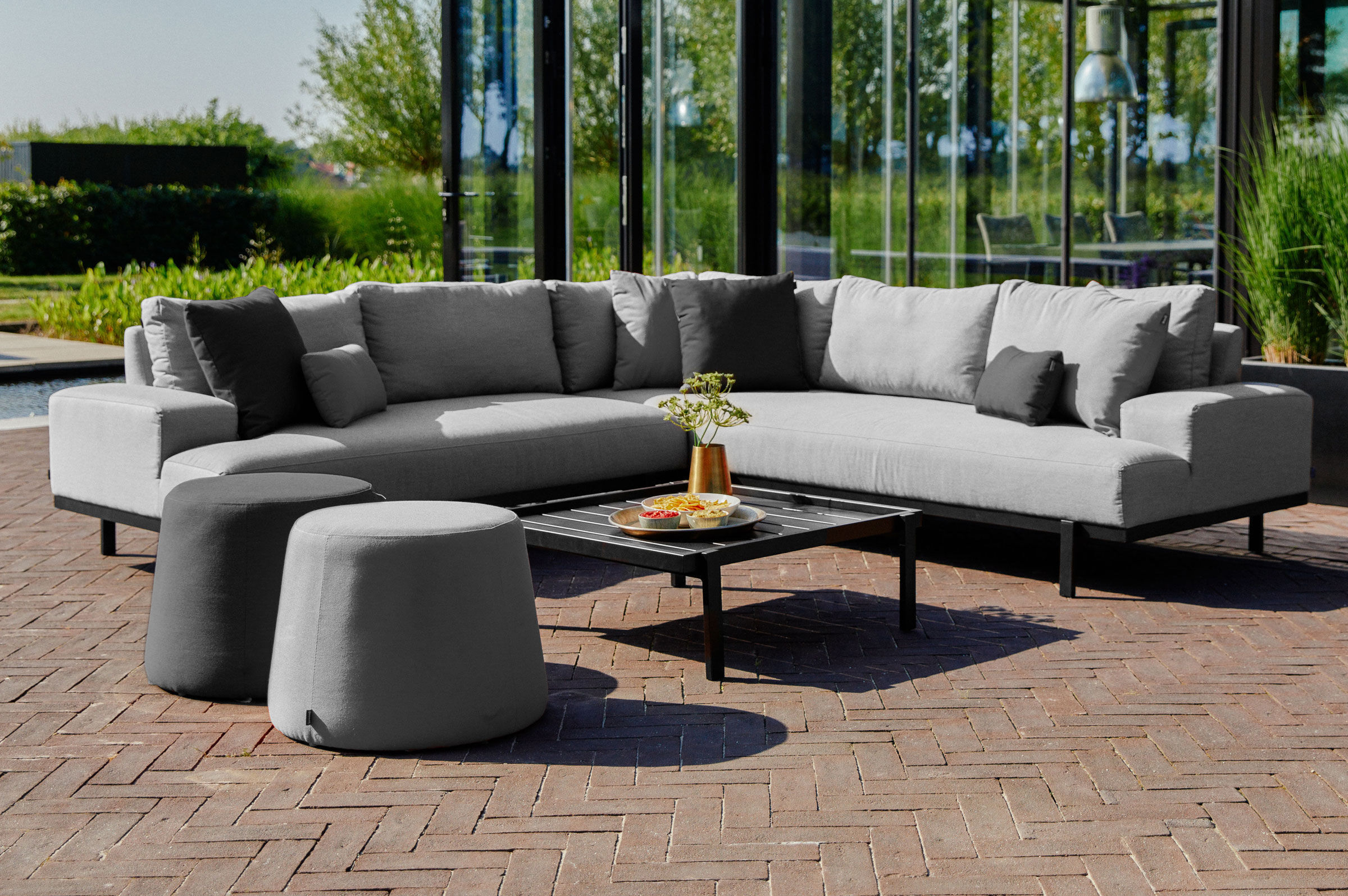 HARTMAN Lucas Ecklounge, flanelle, Sunbrella, 5 Personen, L-Form