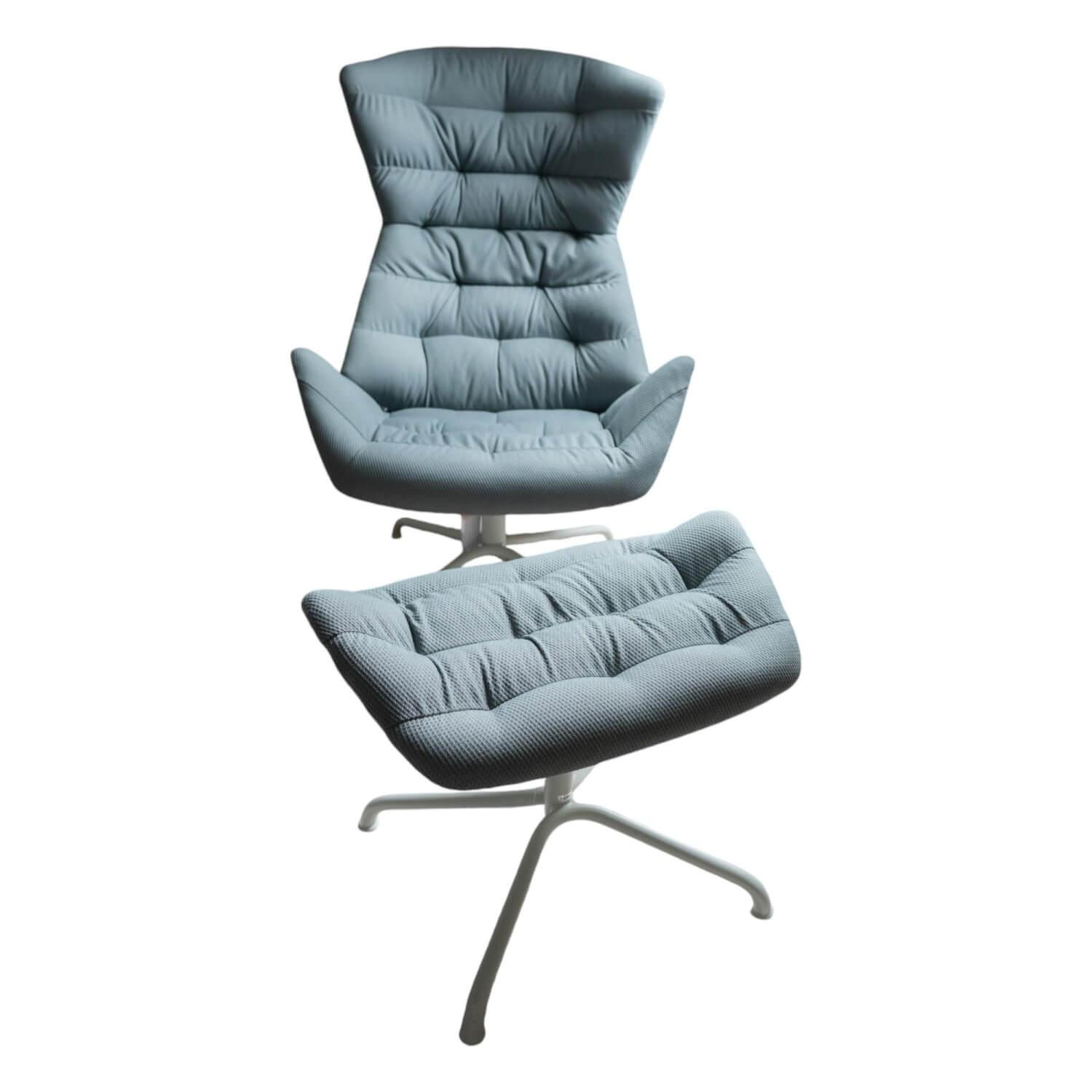 Lounge-Sessel 808 Mit Hocker Bezug Außen Nappaleder Bezug Innen Stoff Soul 158 A…