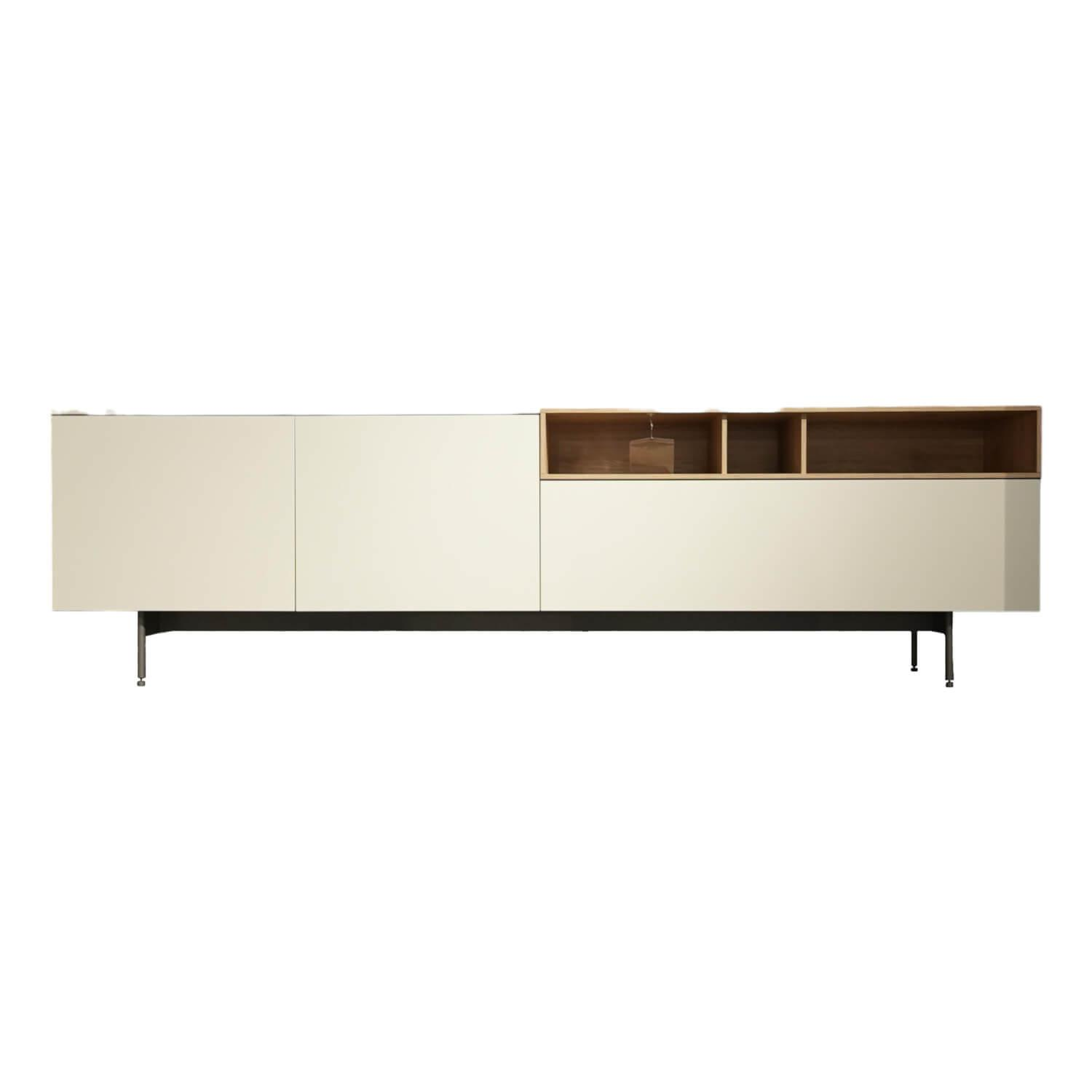 Sideboard Next Lack Snow Weiß Aufsatzregal Light Oak