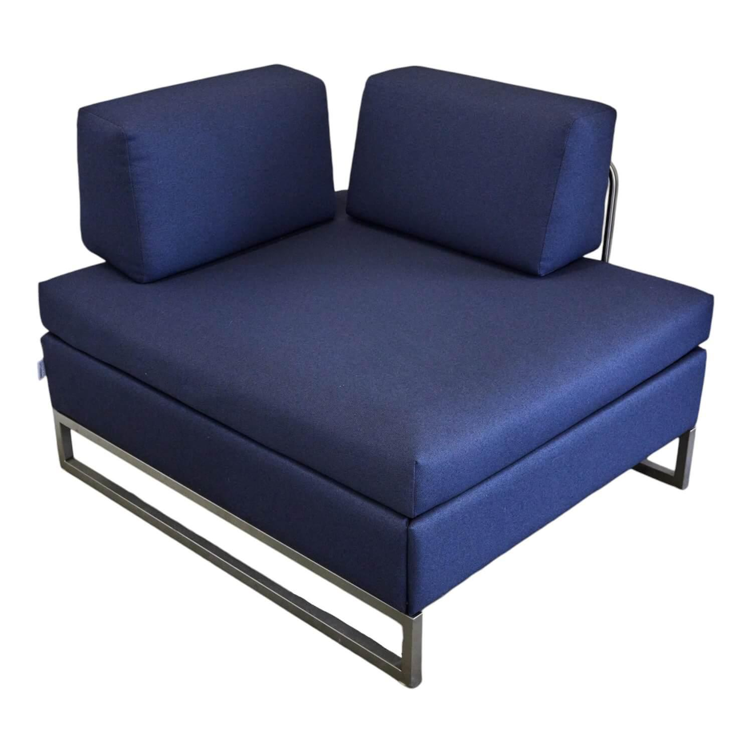 Liege Chaislounge Hocker Bed For Living Stoff Messenger Blau Füße Edelstahl Mit …