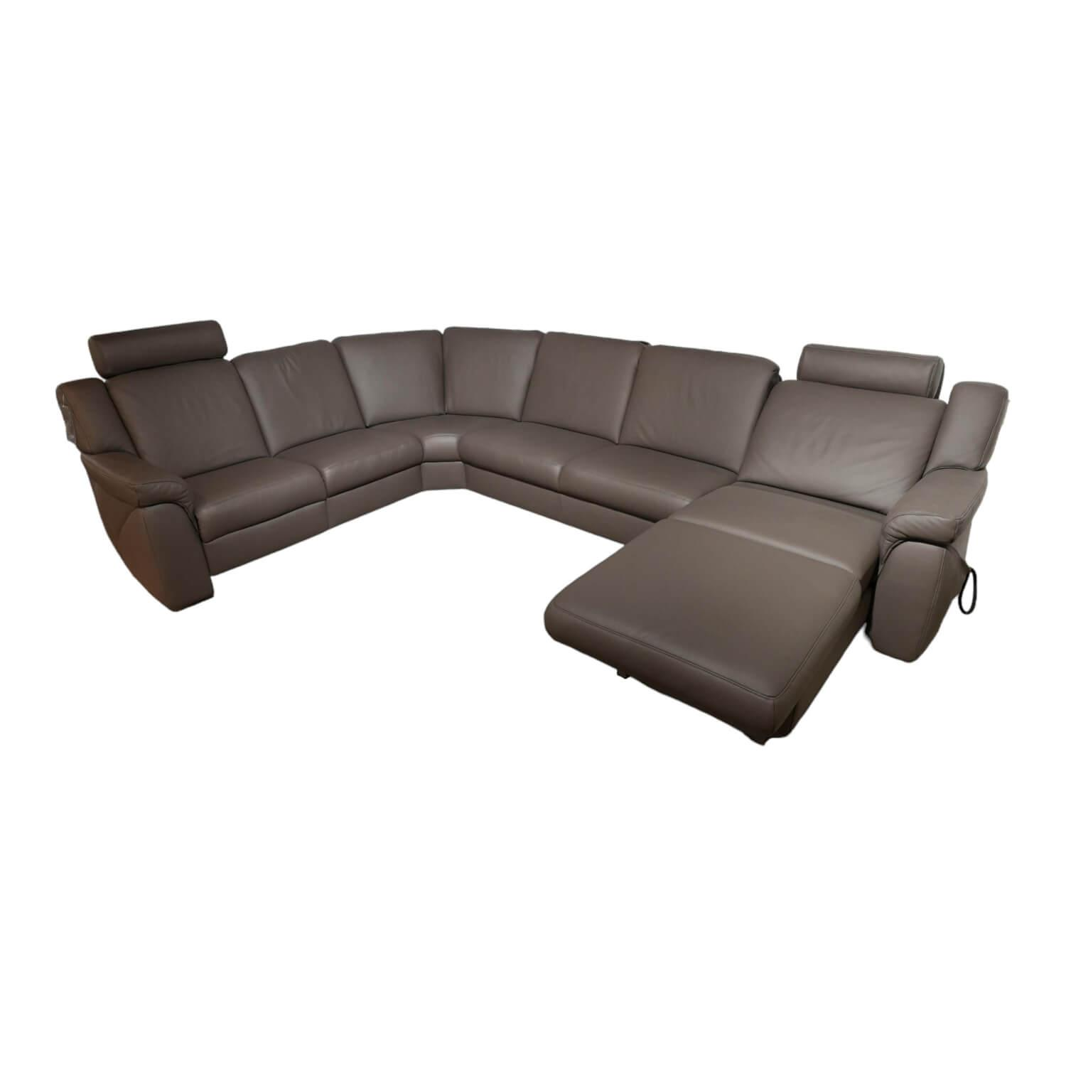 Ecksofa 1500 Leder 24 Longru Braun Grau Mit Elektrischem Free Wall Beschlag Mit …