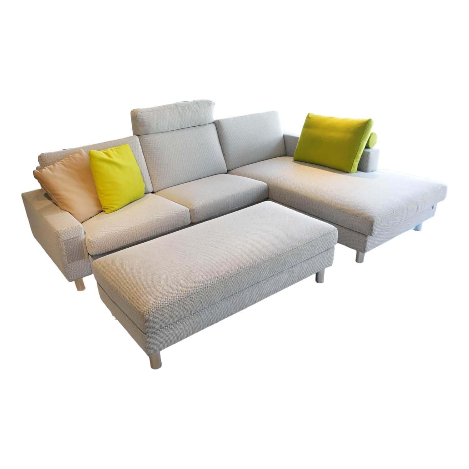 Ecksofa Classic 500 Stoff Sugar 2010 80 Grau Metallfüße Hochglanz Inklusive Hock…