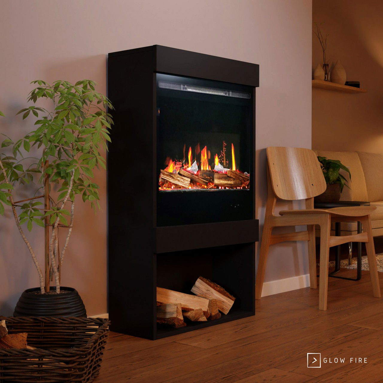 Glow Fire SCM-1 Elektrokamin Screen Motion Schwarz