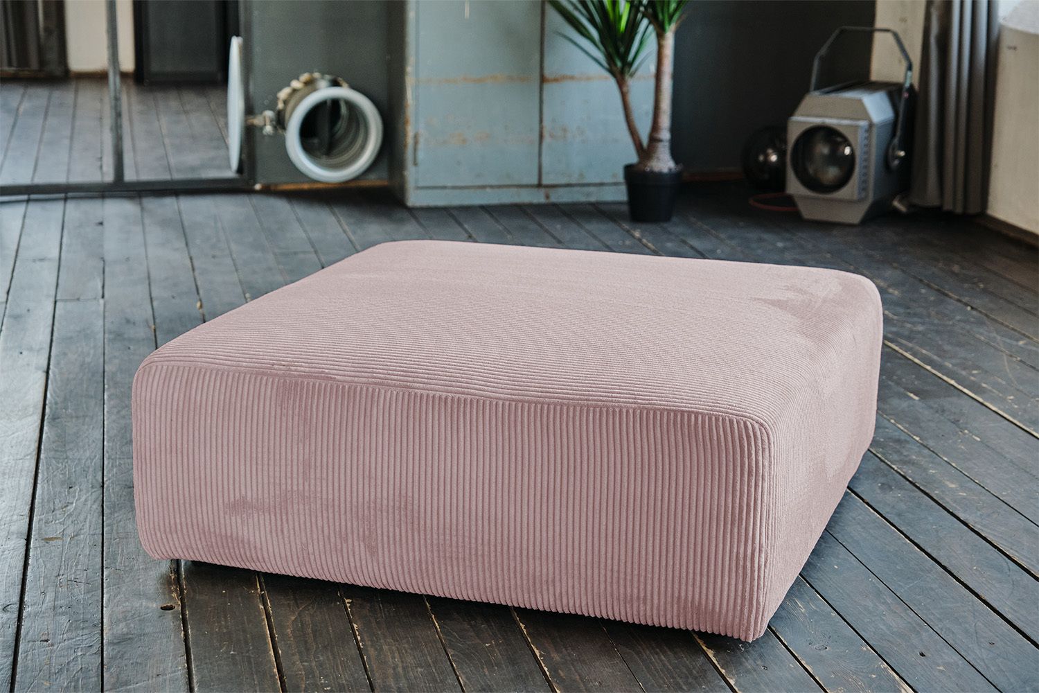 KAWOLA Hocker WIOLO SOFT Sitzelement für Modulsofa Cord rosa