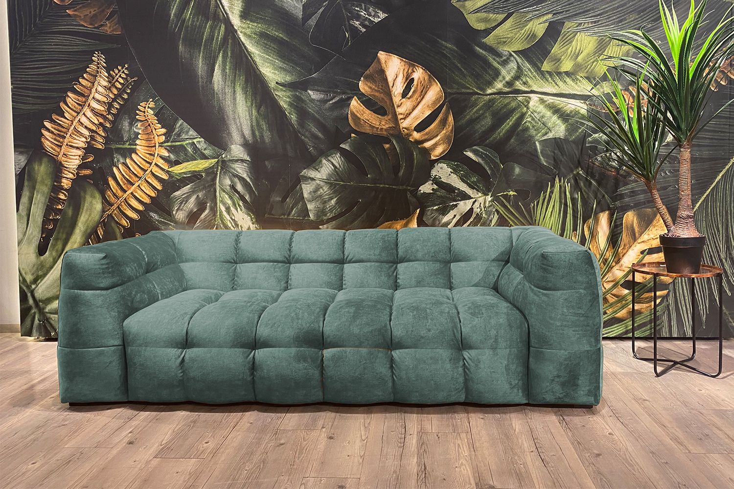 KAWOLA Sofa ROSARIO Velvet petrol