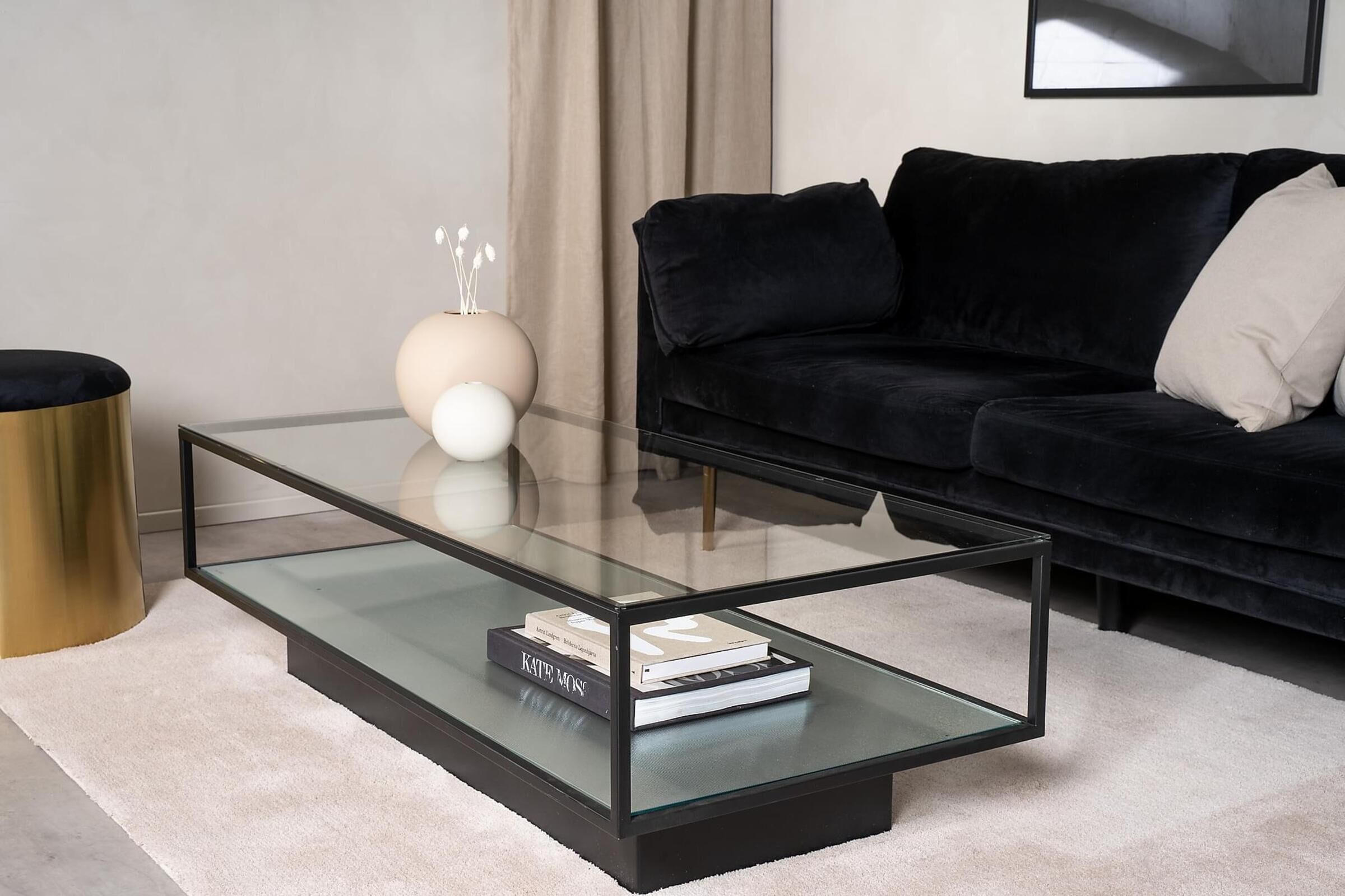 B-Ware: FURNITURE FASHION Maglehem Couchtisch, Glasscheibe, rechteckig, 130x 60 x 37 cm