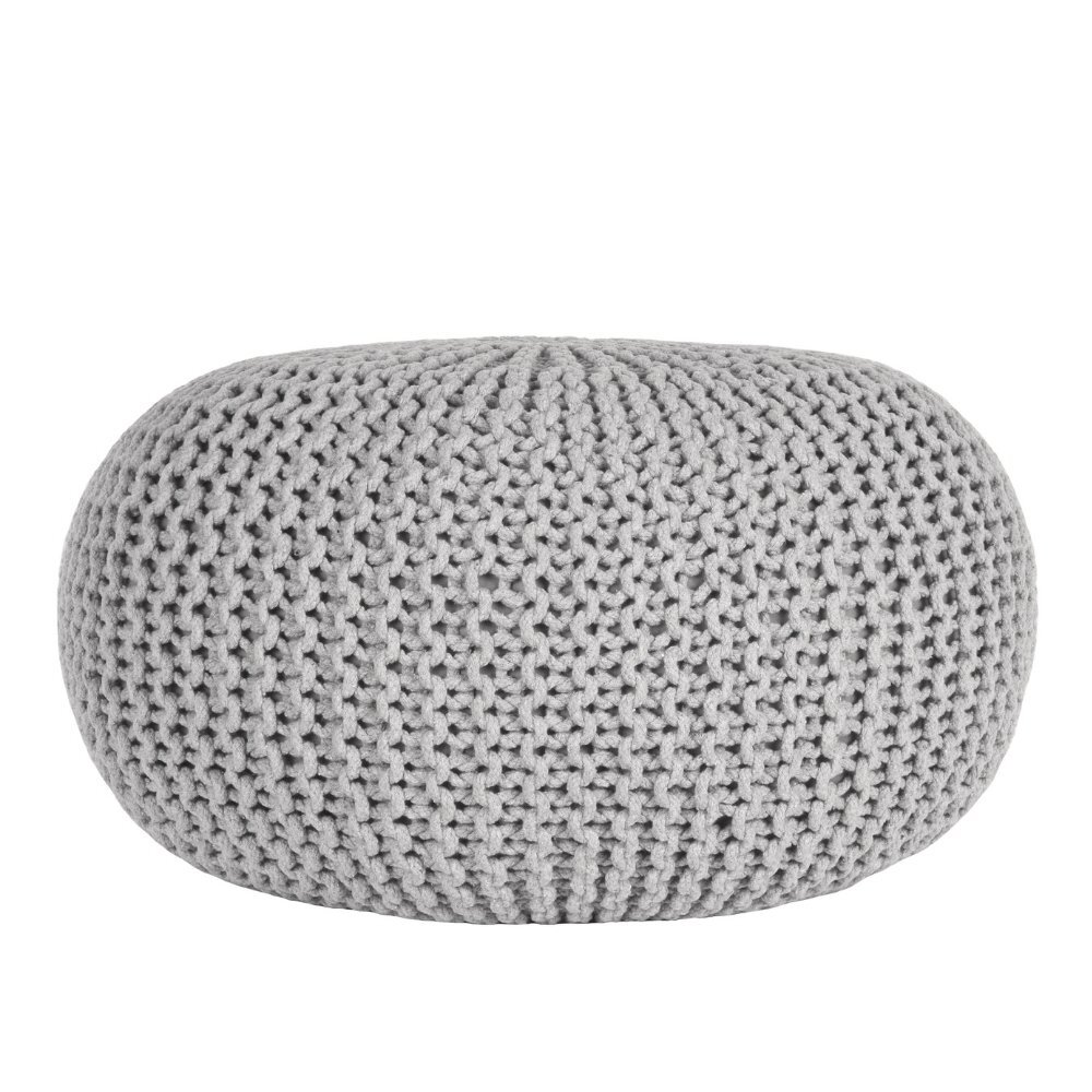 RINGO-Living Pouf Mabel in Hellgrau aus Baumwolle 350x700mm