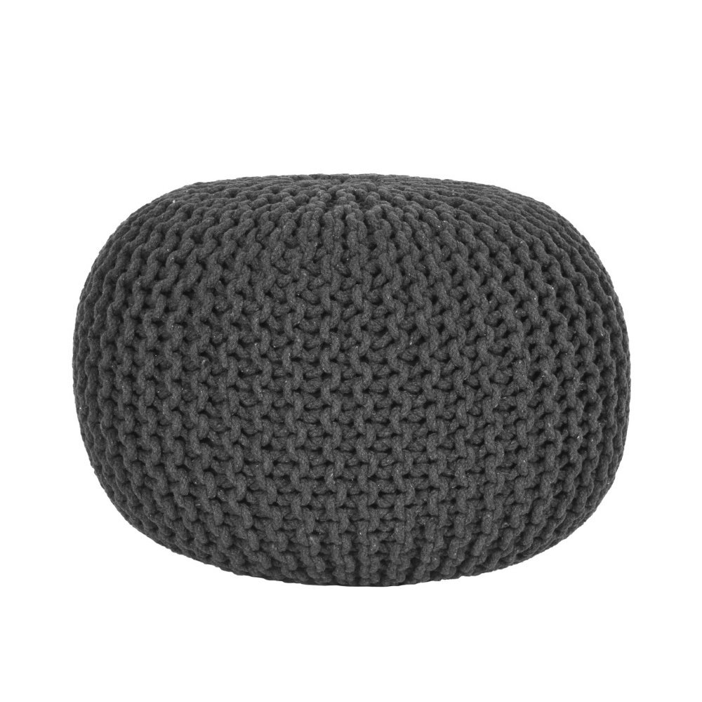 RINGO-Living Pouf Mabel in Anthrazit aus Baumwolle 350x500mm