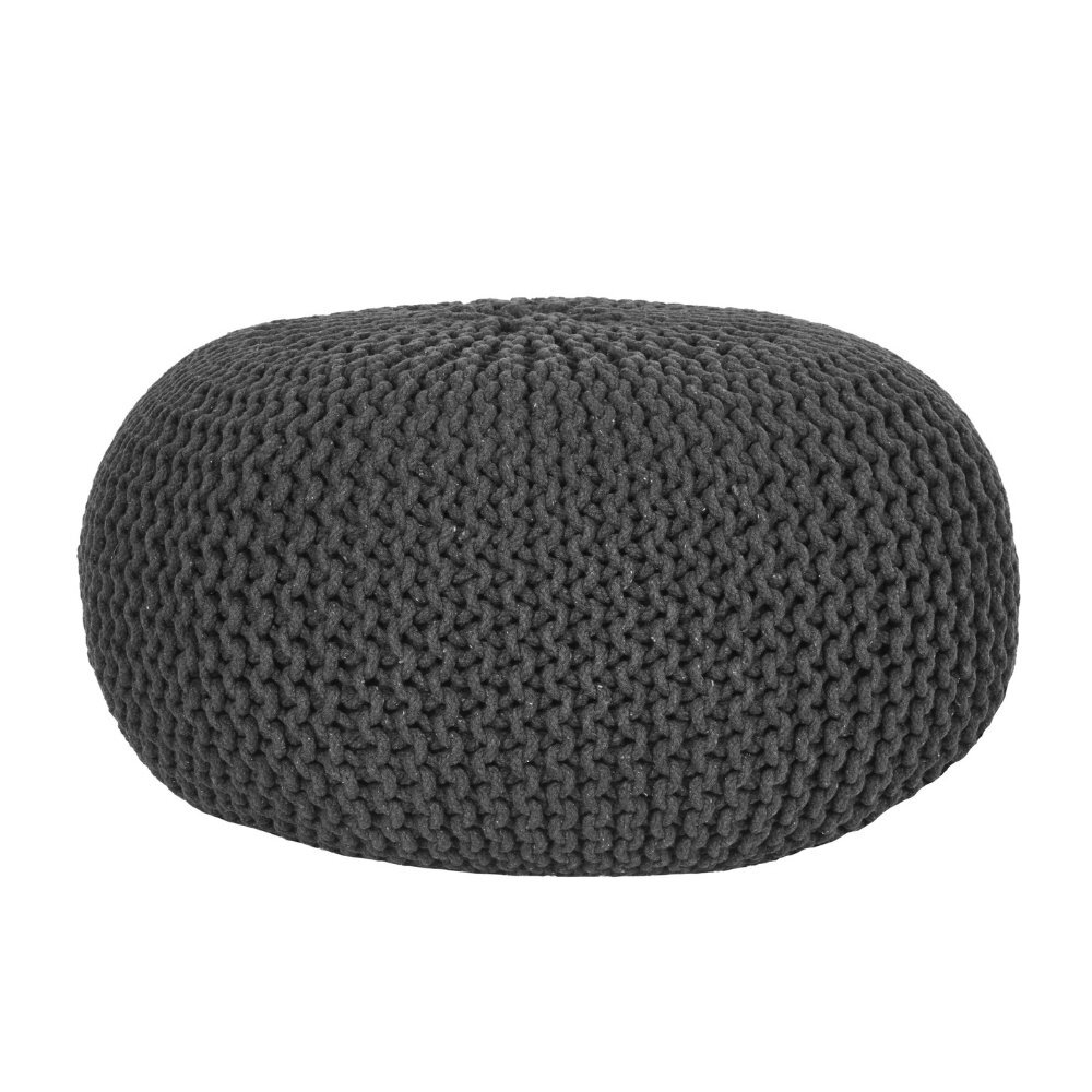 RINGO-Living Pouf Mabel in Anthrazit aus Baumwolle 350x700mm