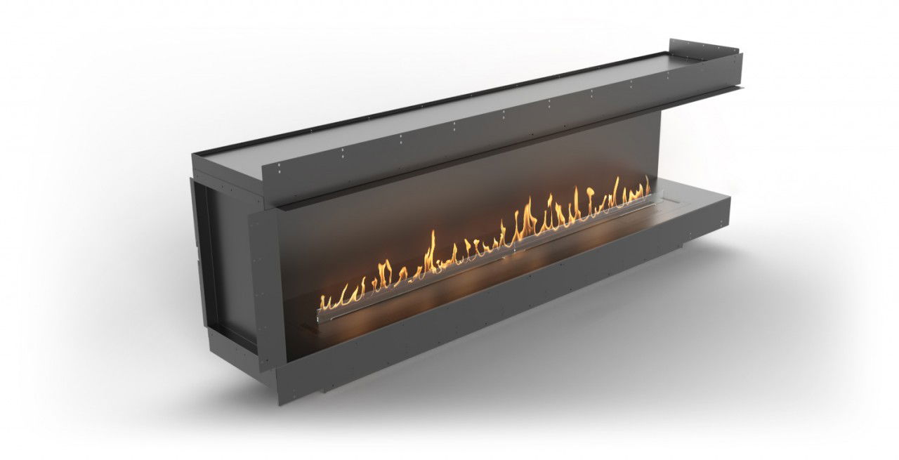 Planika Forma Firebox RIGHT-CORNER mit BEV Automatikbrenner FLA 3 Forma 2300