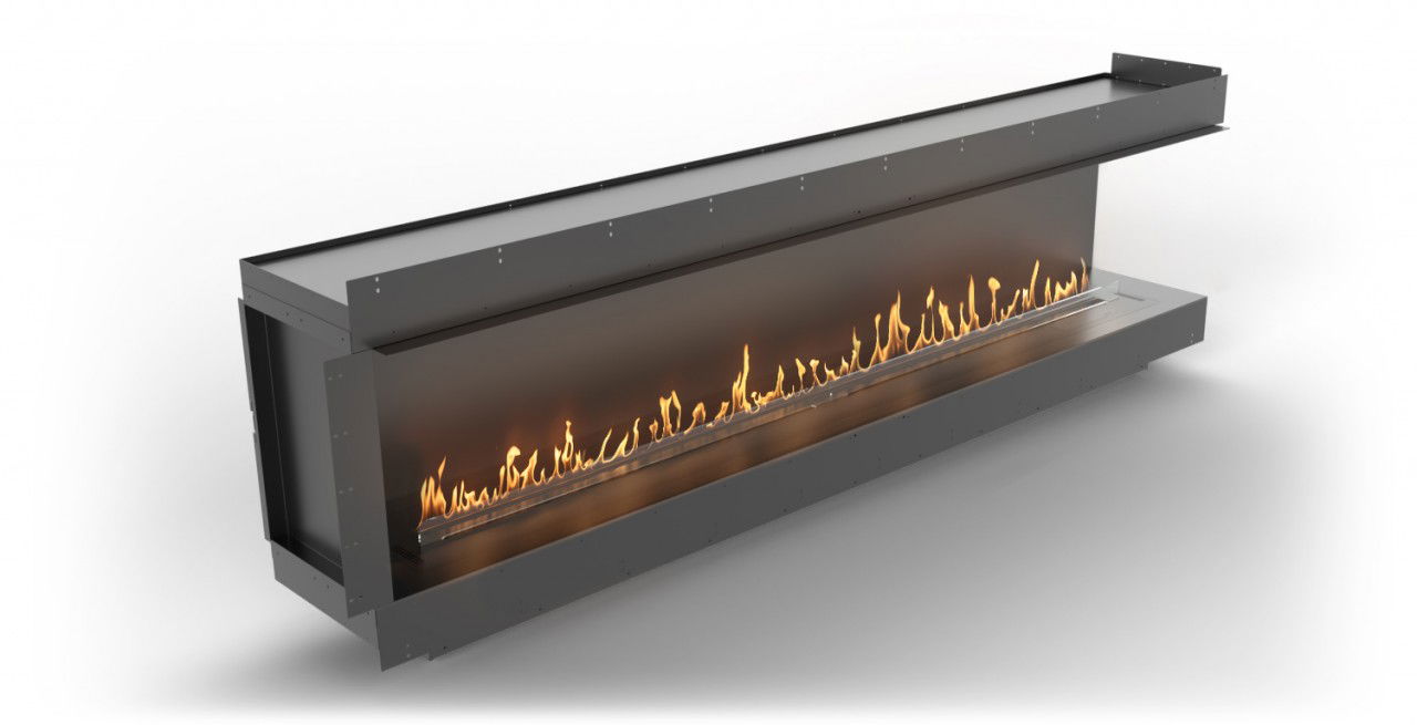 Planika Forma Firebox RIGHT-CORNER mit BEV Automatikbrenner FLA 3 Forma 2700