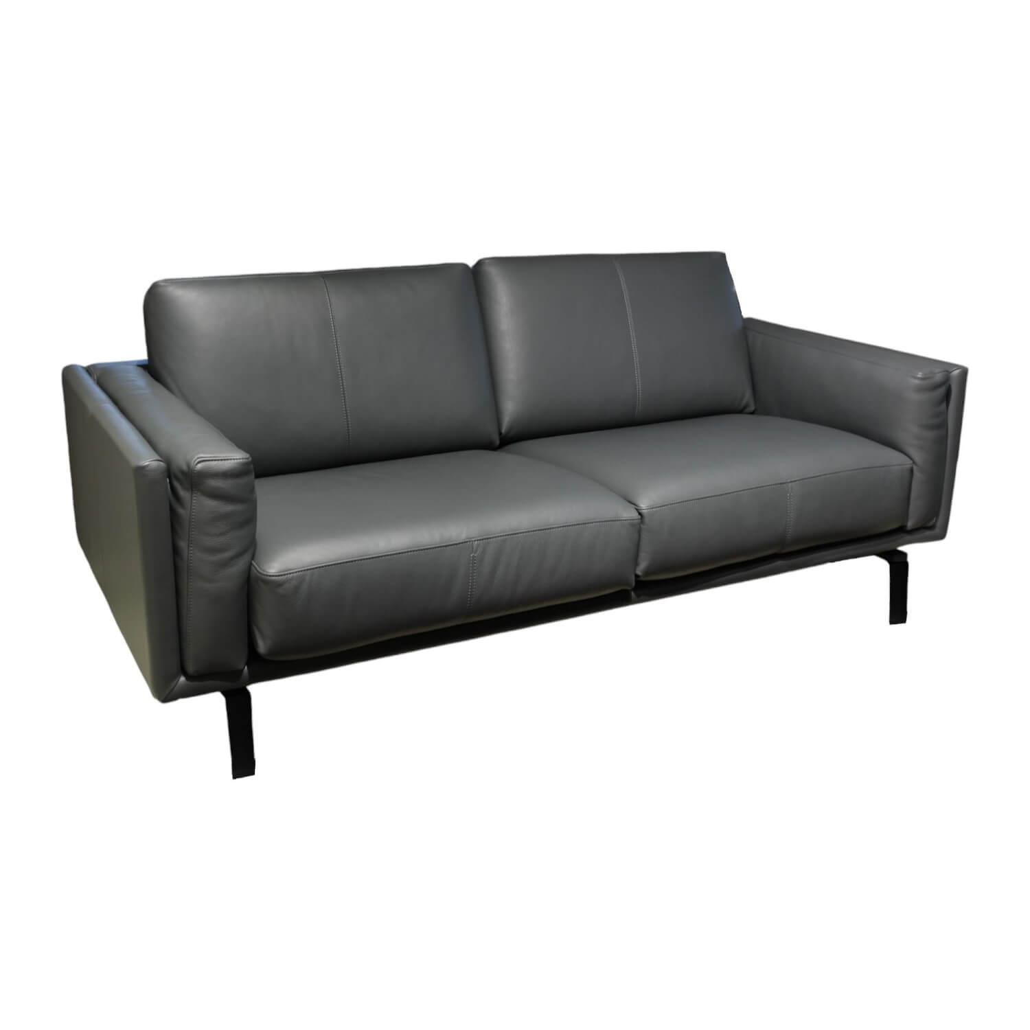 Sofa Bellice 679 B20 Vollnarbenleder Raffino 109 Shark Schwarz Grau Gestell Epox…