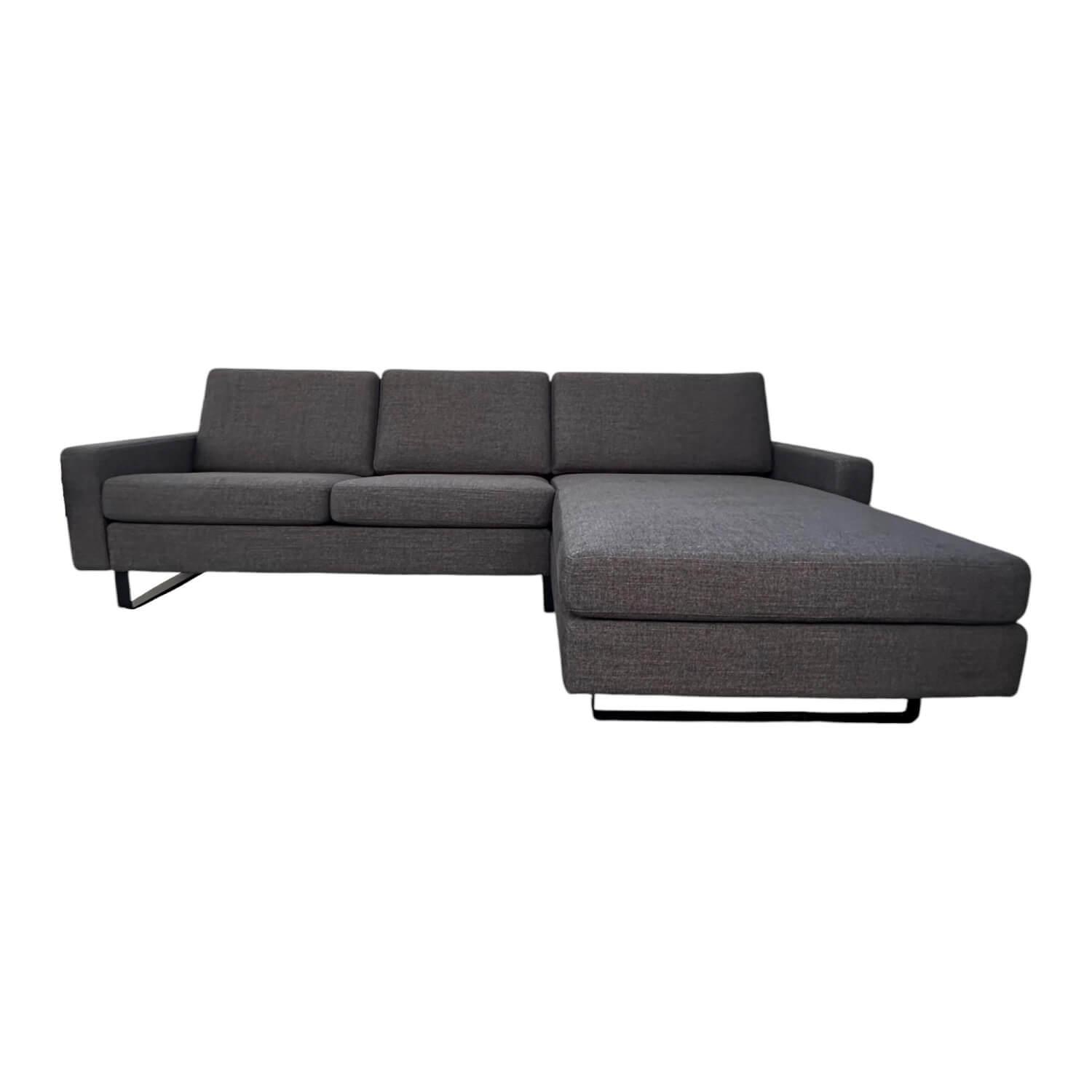 Ecksofa Conseta Stoff 8160 Schwarz Grau Metallkufen P120 Pulverbeschichtet Schwa…