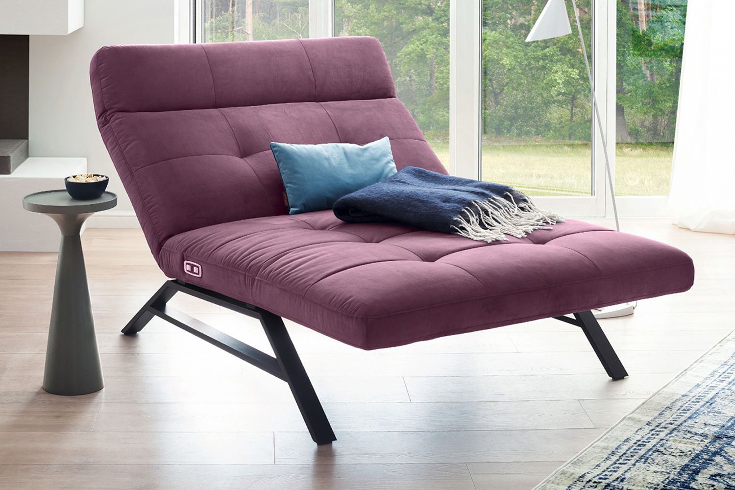 KAWOLA Doppelliege AMERIVA Relaxliege Maxi Velvet purple