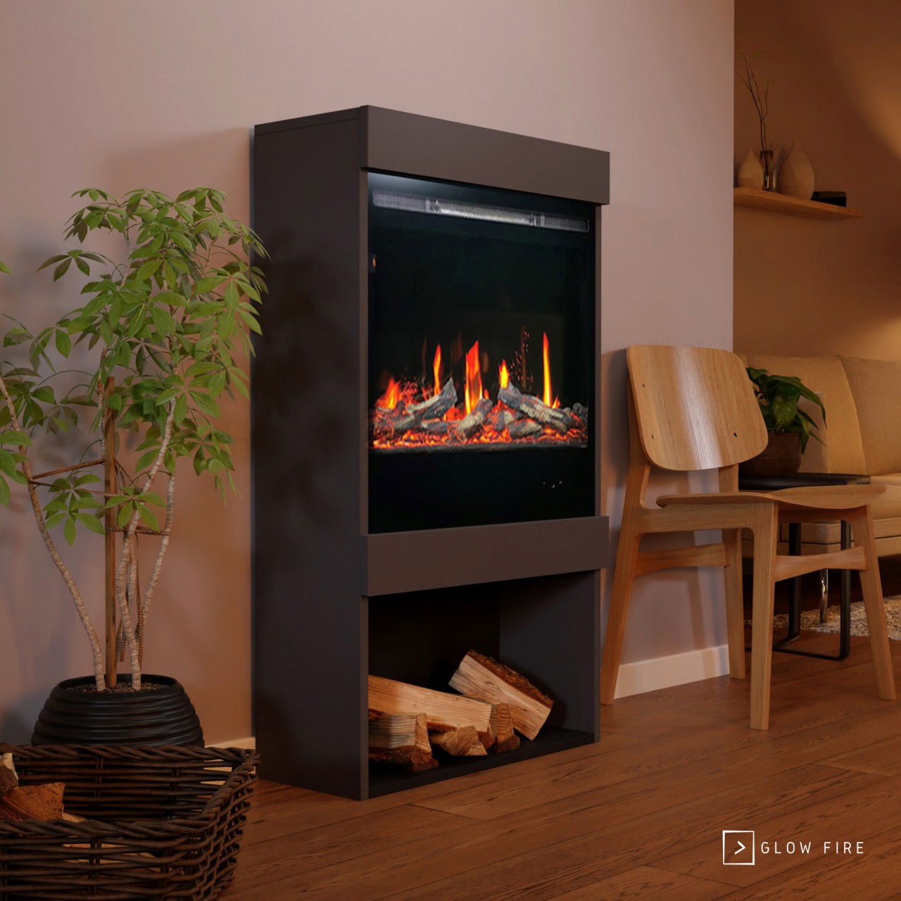 Glow Fire SCM-1 Elektrokamin Screen Motion Grauton