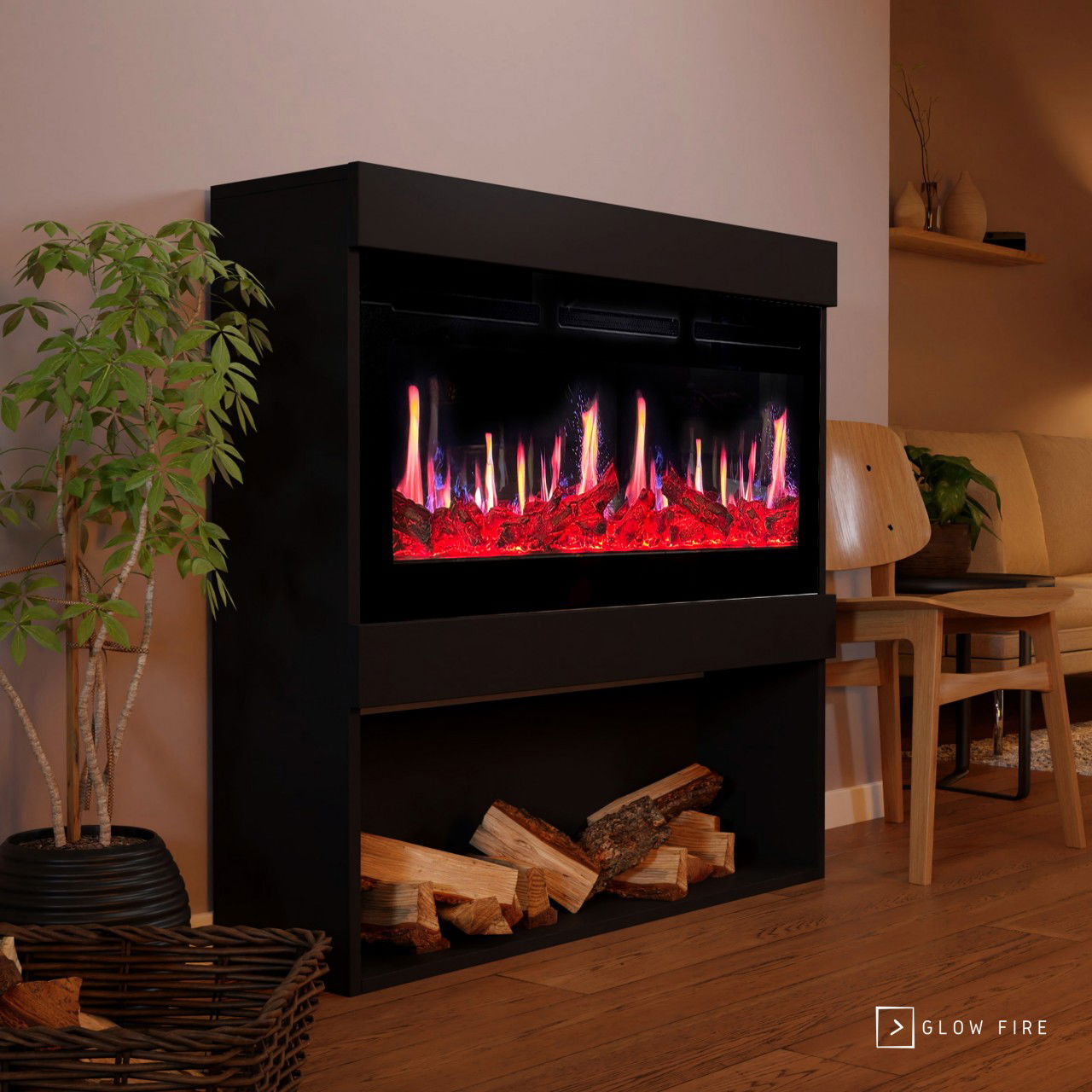 Glow Fire SCM-2 Elektrokamin Screen Motion Schwarz