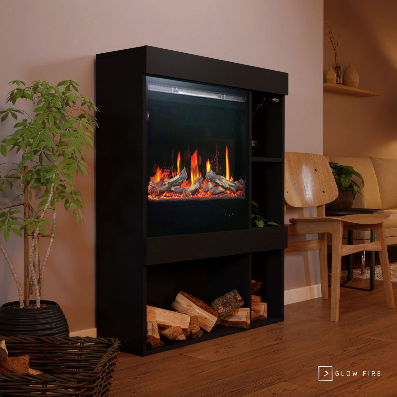 Glow Fire SCM-3 Elektrokamin Screen Motion Schwarz